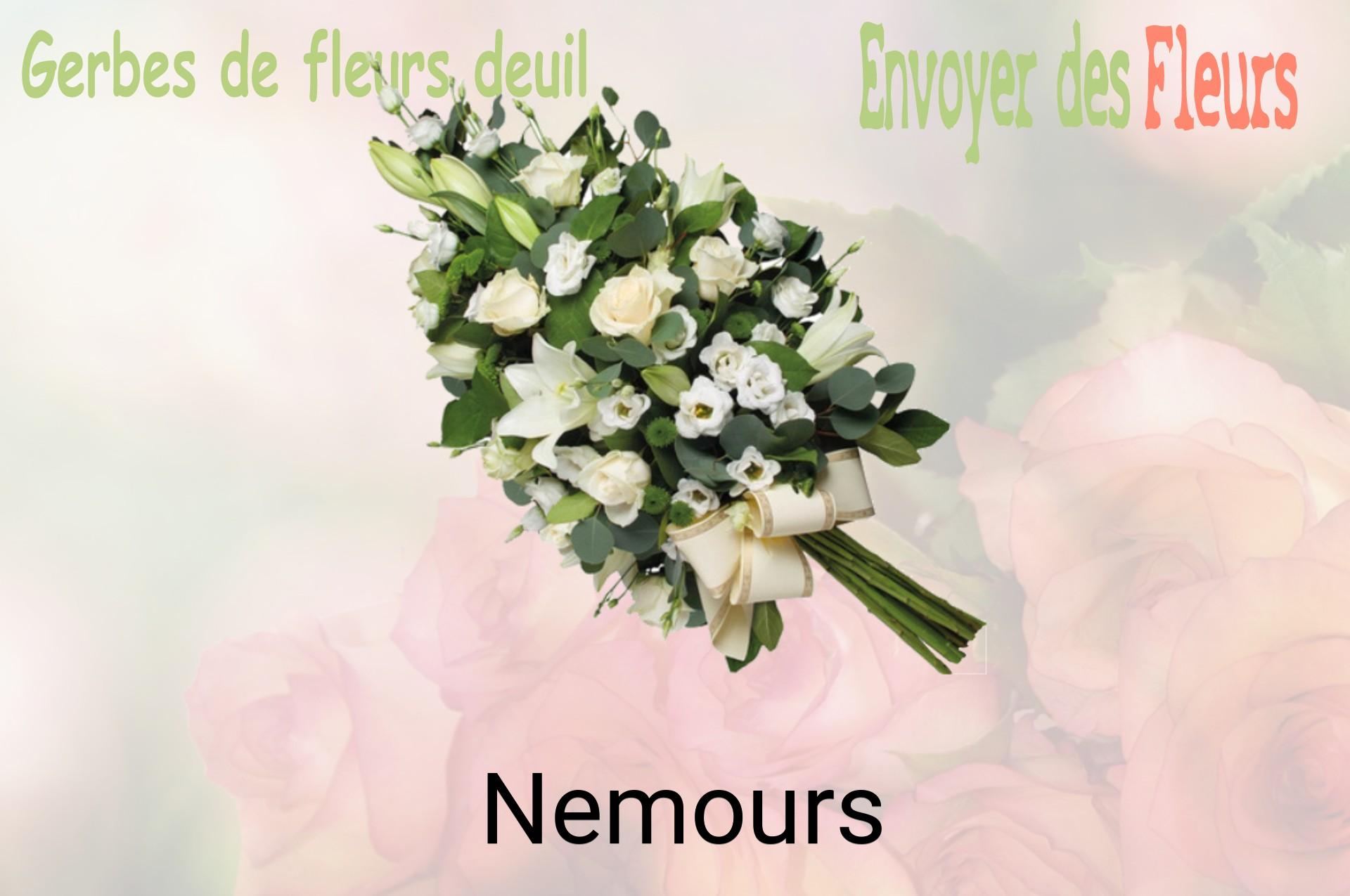 Gerbe de fleurs de deuil livrée à Nemours